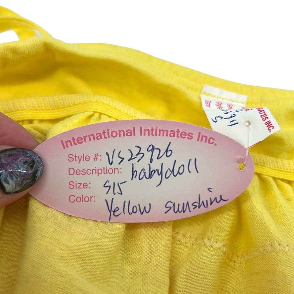 NEW SAMPLE Victoria’s Secret Eyelet Lace Tiered Yellow Sunshine Babydoll Small - Picture 10 of 10